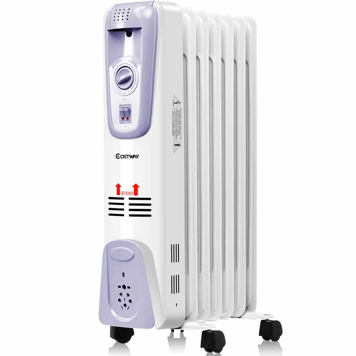 COSTWAY 1500 W 7-Fin Electric Oil Filled Space Thermostat Heater