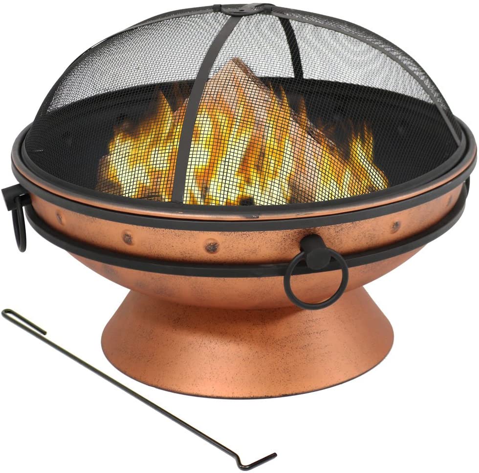 Sunnydaze Large Copper Finish Outdoor Fire Pit Bowl